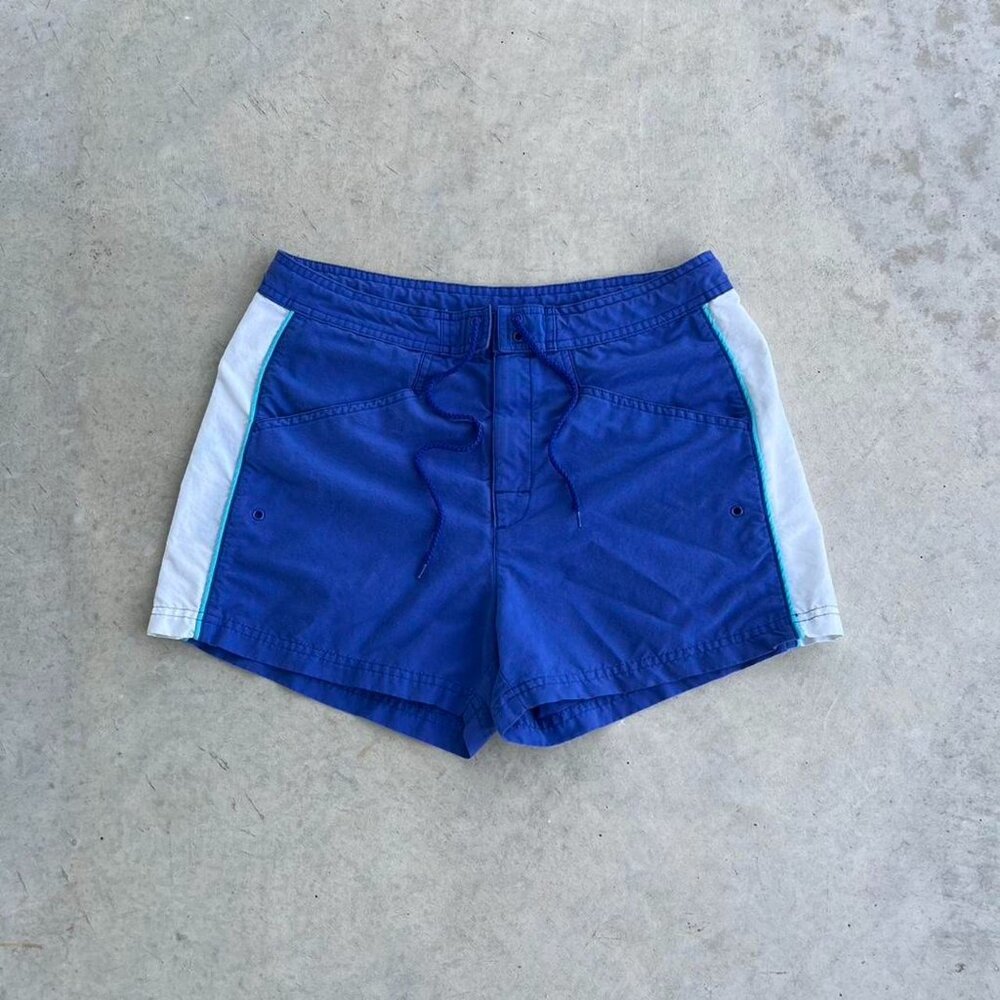 Vintage 90s Blue Swim Shorts Women's Small